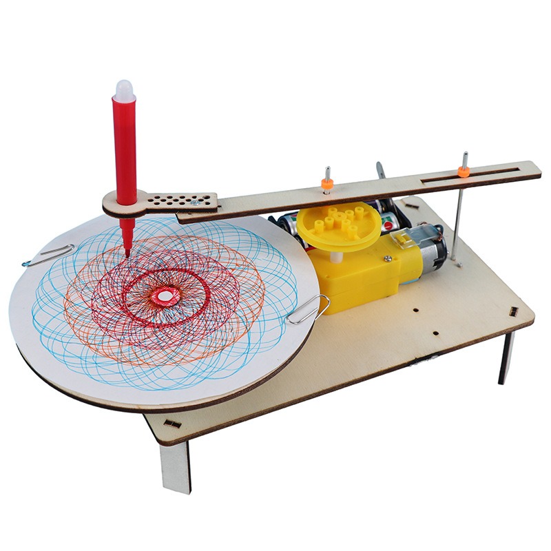 Science Experiment Kit - 1-3Pcs DIY Wooden Electric Plotter Drawing
