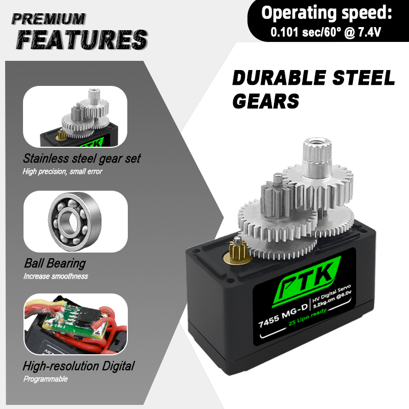PTK 7455MG-D servo 12g Digital - огляд і ціна Kids Toys Remote Car