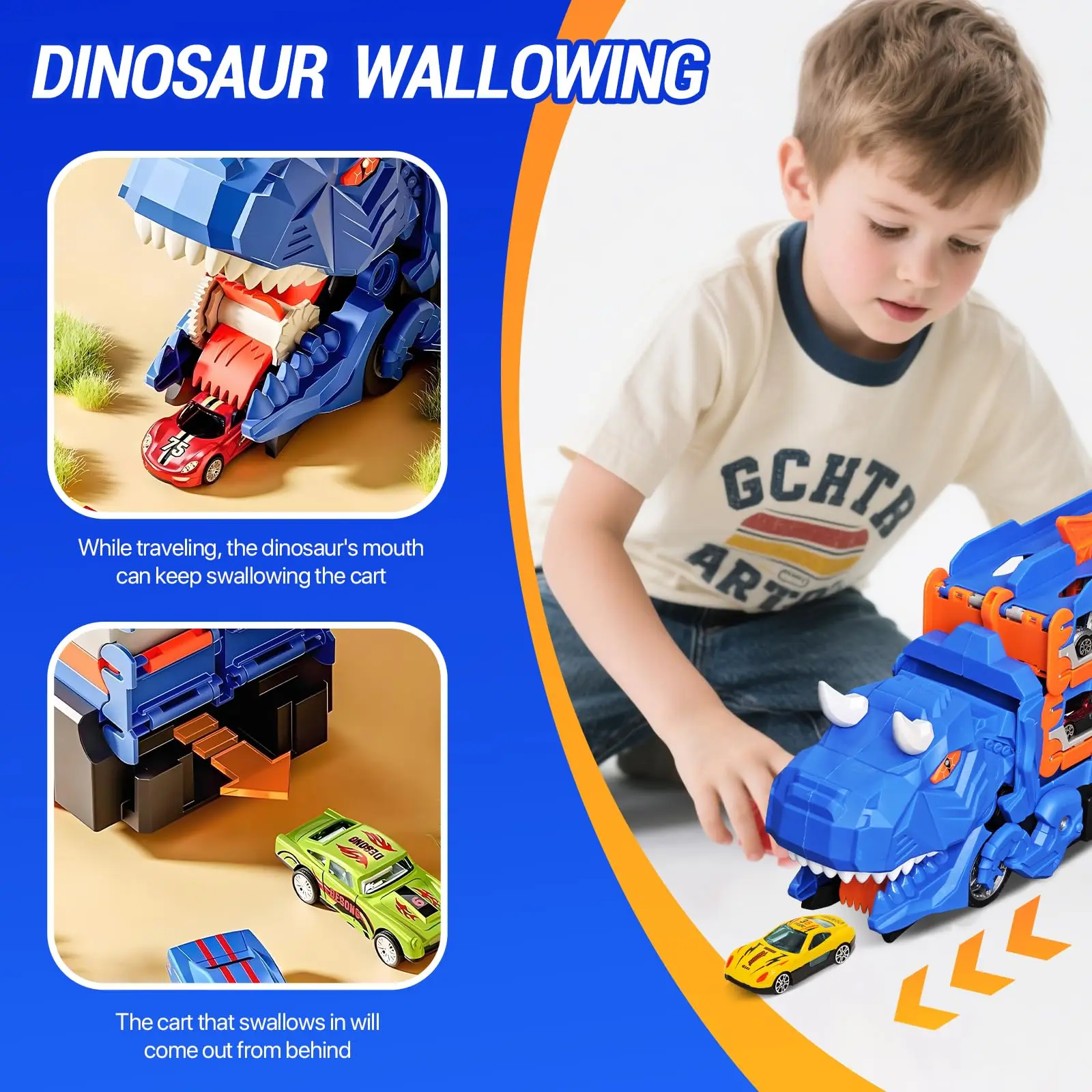 Dinosaur Transport Truck Toy R - огляд і ціна Kids Toys Unique