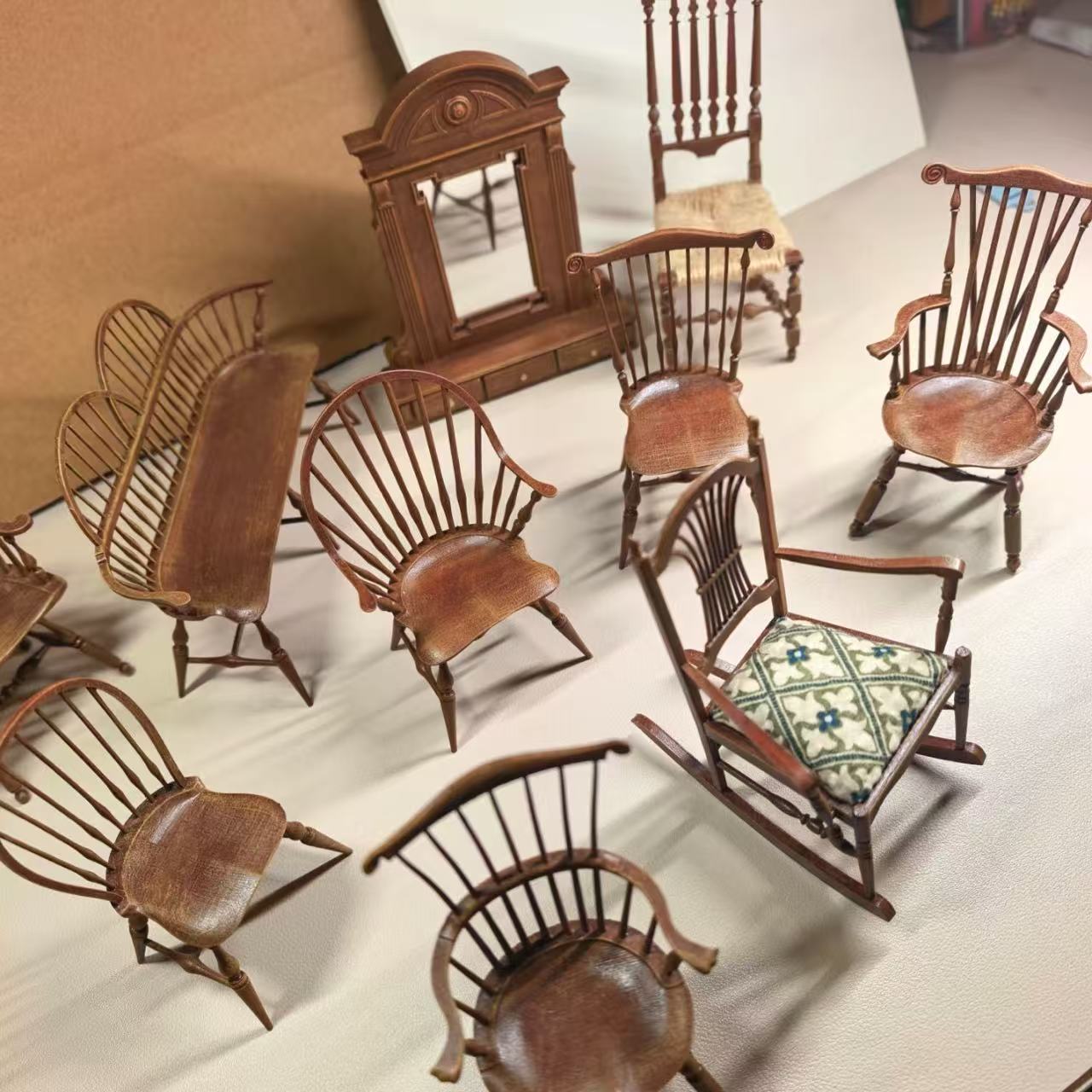 1/12 Scale Vintage Windsor Cha - огляд і ціна Dollhouse Furniture Set