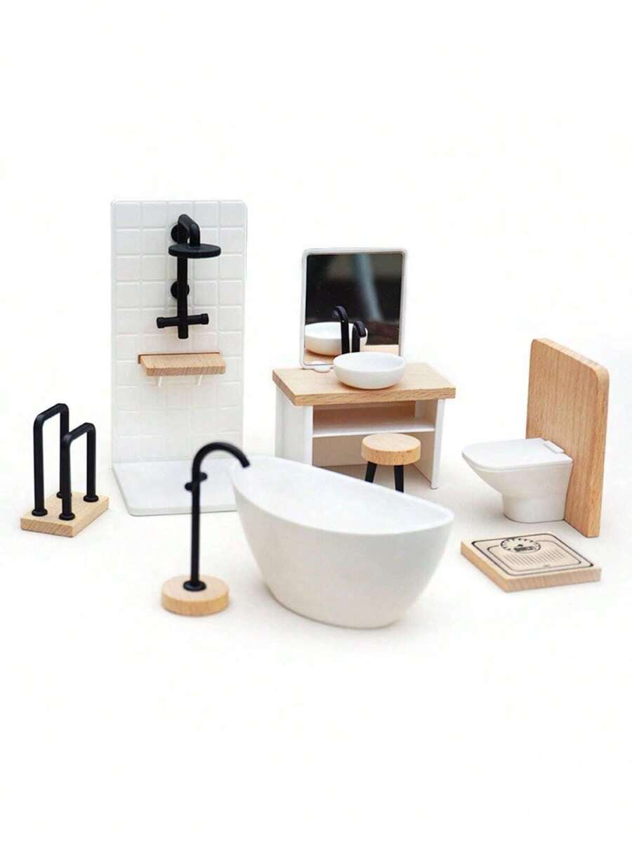 1：12 Scale Dollhouse Bathroom  - огляд і ціна Dollhouse Furniture Set