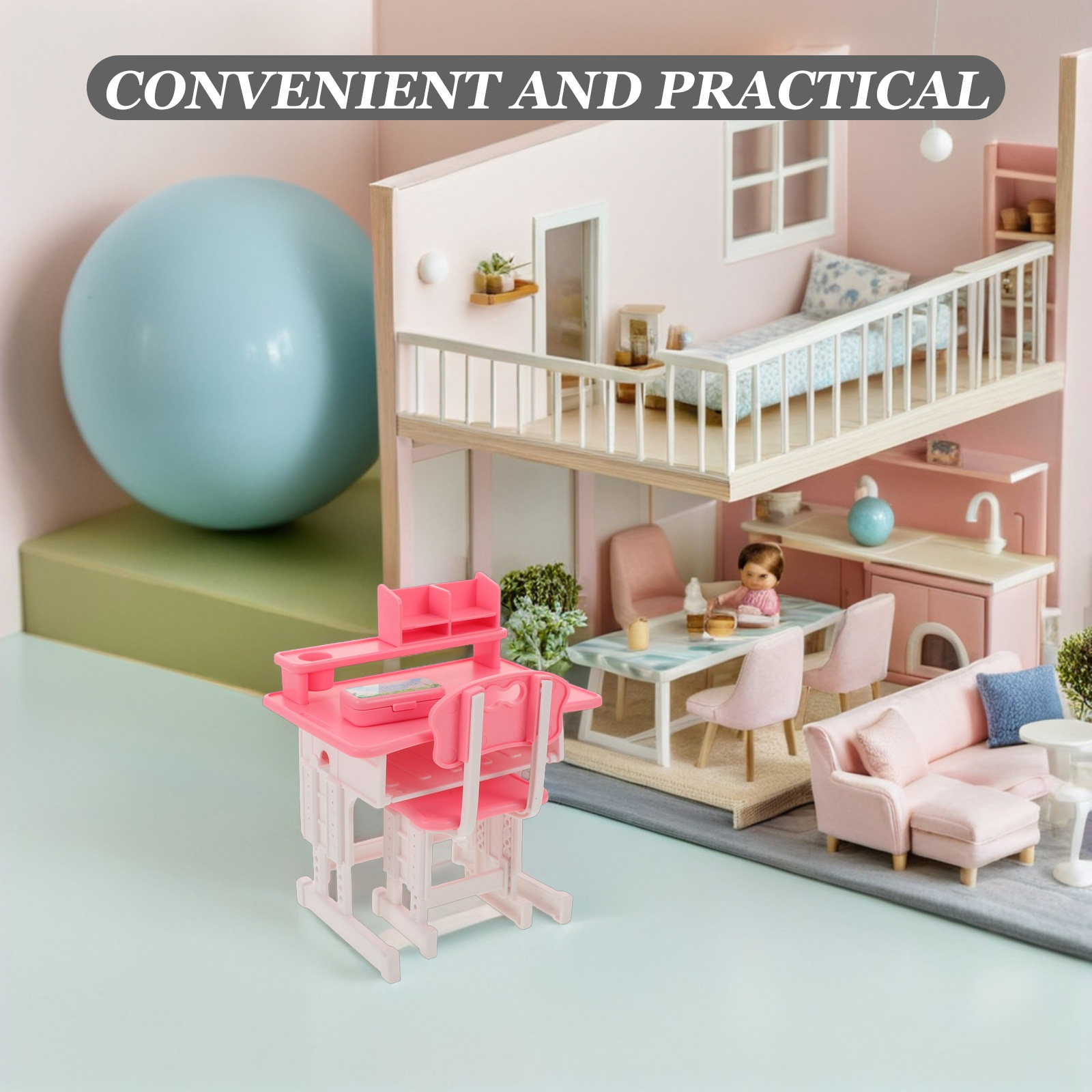 1Set Miniature Classroom Desk  - огляд і ціна Dollhouse Furniture Set
