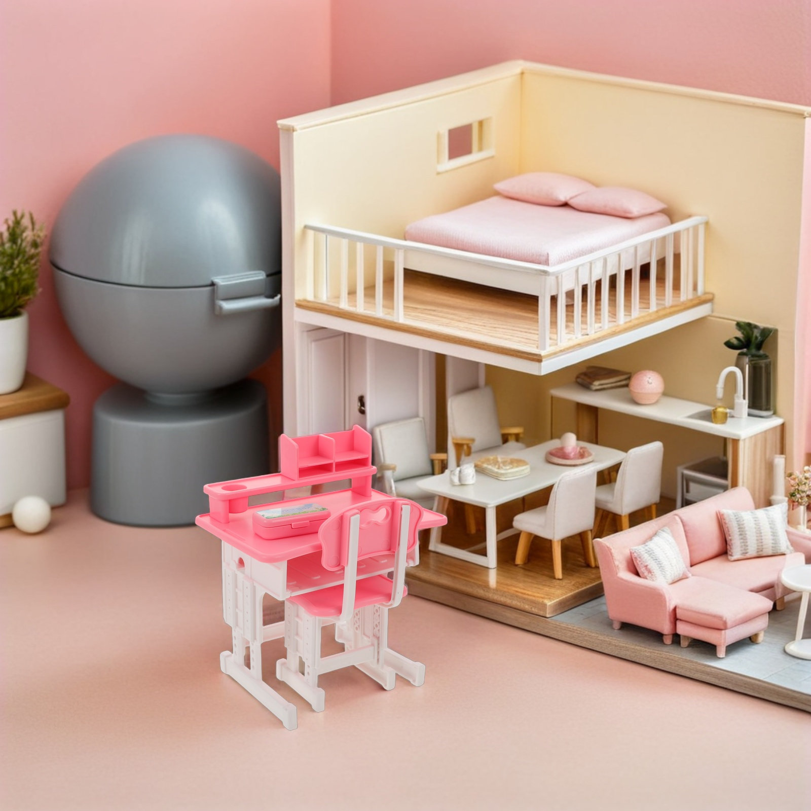 1Set Miniature Classroom Desk  - огляд і ціна Dollhouse Furniture Set