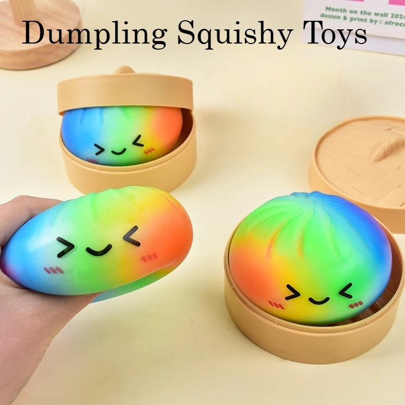 Rainbow Color Dumpling Squishy - огляд і ціна Kids Toys Dumplings