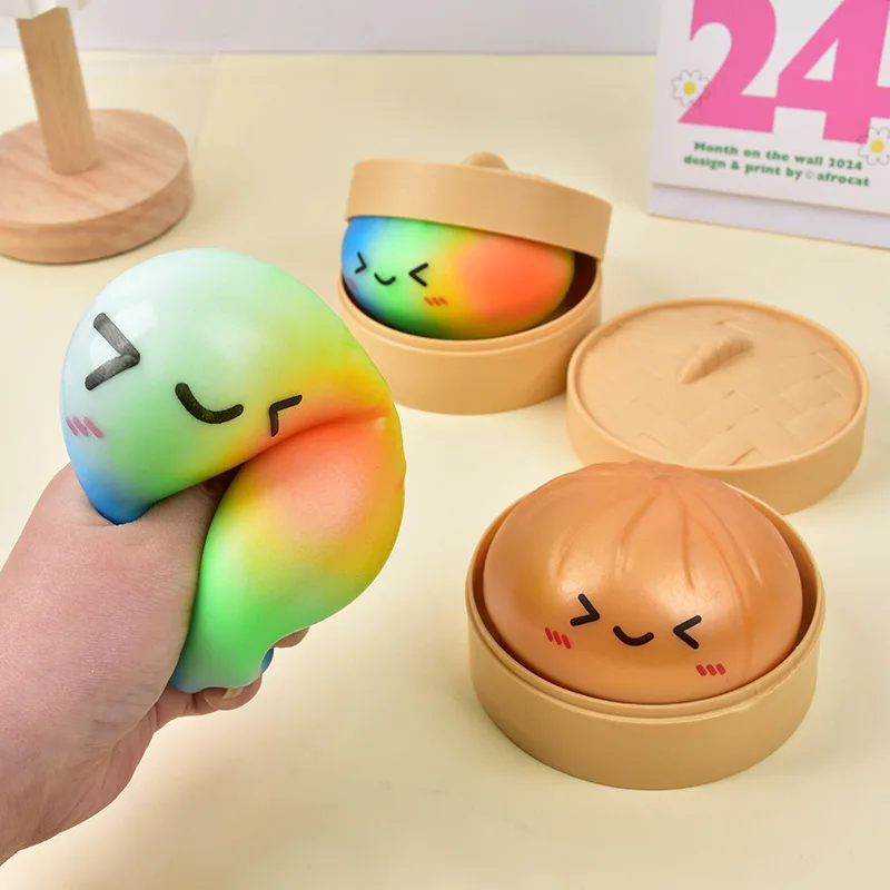Rainbow Color Dumpling Squishy - огляд і ціна Kids Toys Dumplings